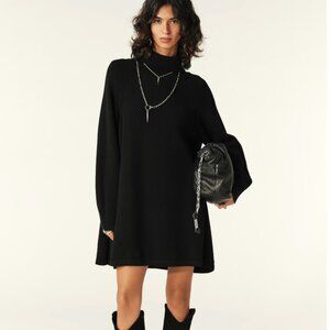 ba&sh MEDEE black oversized turtleneck sweater dress - NWT